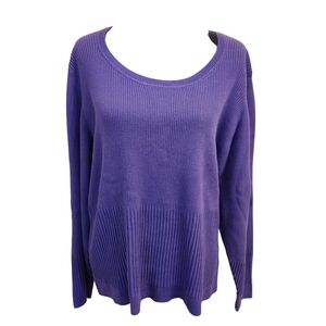 Westbound Women's Ribbed Sweater in Rich Purple Size 3X